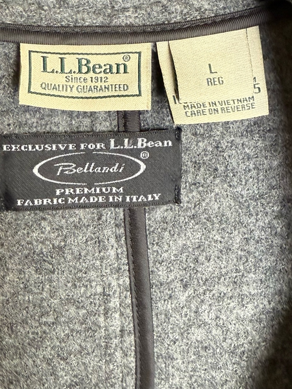 Vintage LL Bean Bellandi 100%Wool Button Front Pea Coat - Picture 5 of 6